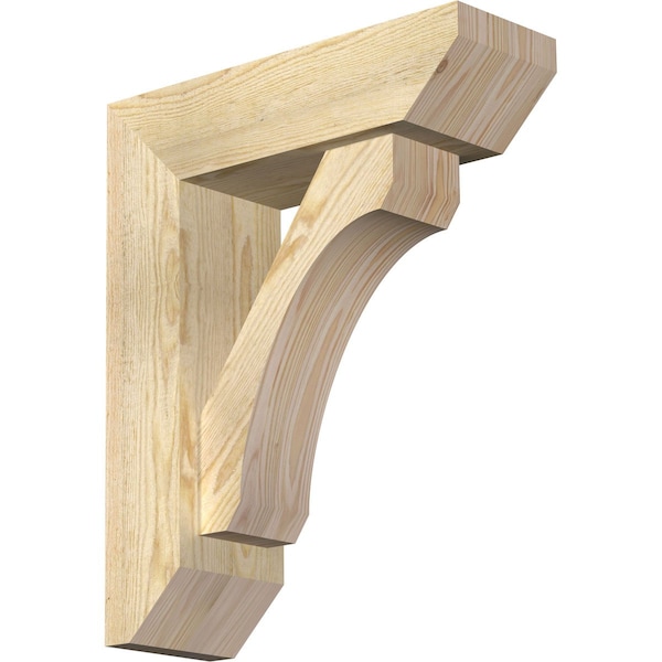 Ekena Millwork Legacy Slat Rough Sawn Bracket w/ Offset Brace, Douglas Fir, 6"W x 18"D x 22"H BKT0604X18X22LEC06RDF - main